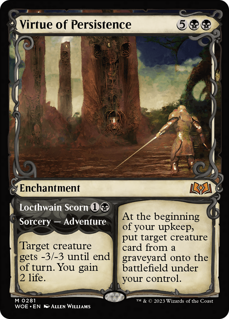 Card Singles : Virtue of Persistence // Locthwain Scorn (Showcase) [Wilds of Eldraine] IN-STORE PURCHASE ONLY